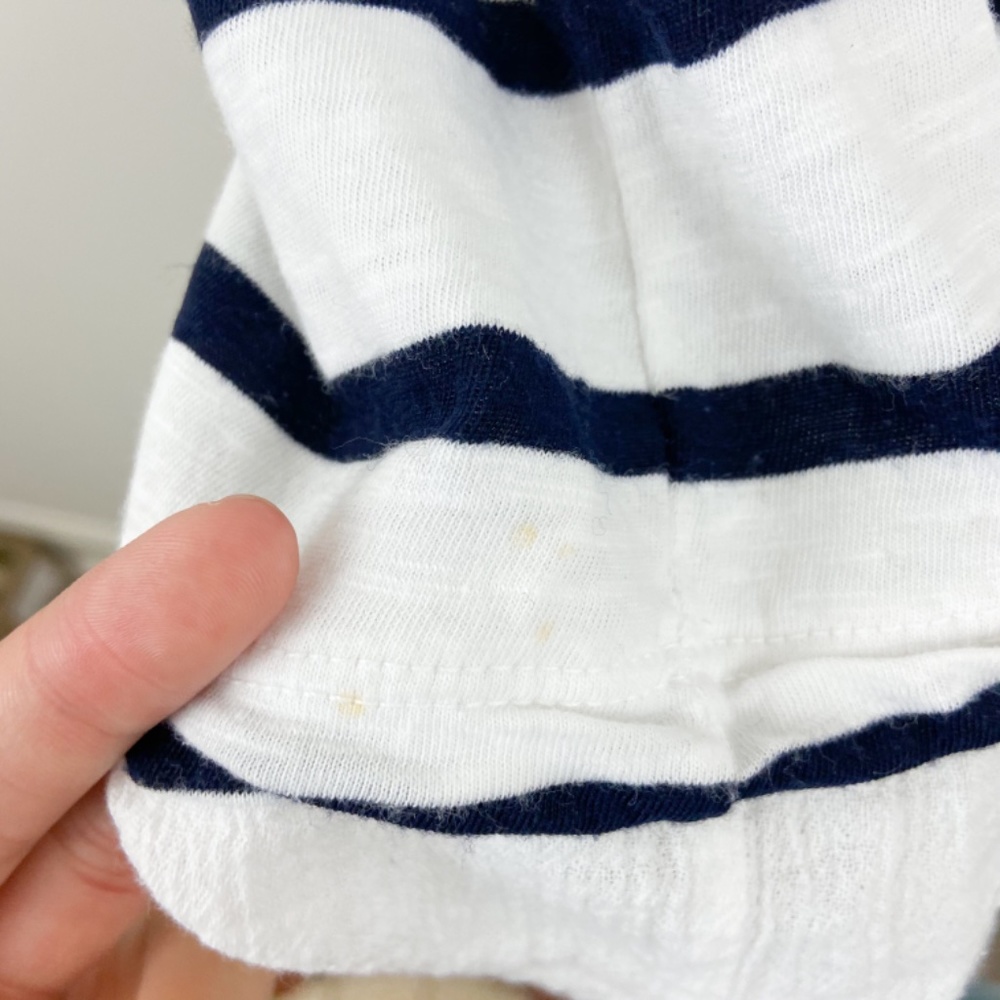 Stateside White Blue Striped Shirt Dress Sz XS - Picture 5 of 7